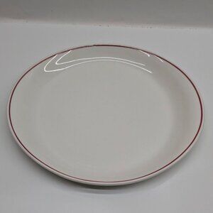 Syracuse China Syralite White Plate Red Rim Restaurant Collectible Vintage